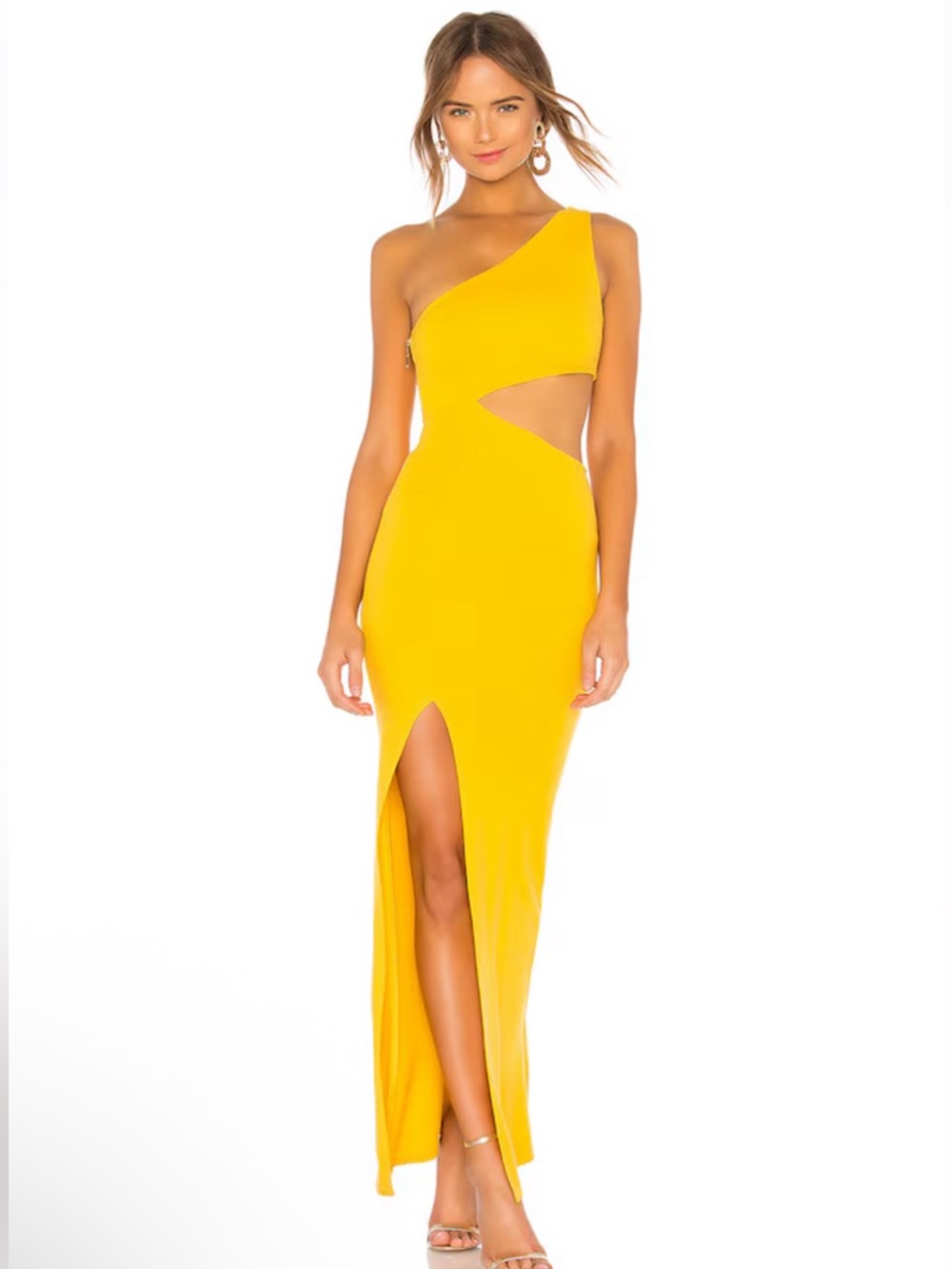 Revolve NBD Melissa Canary Yellow One-Shoulder Cutout Dress NWT S Retail $179
